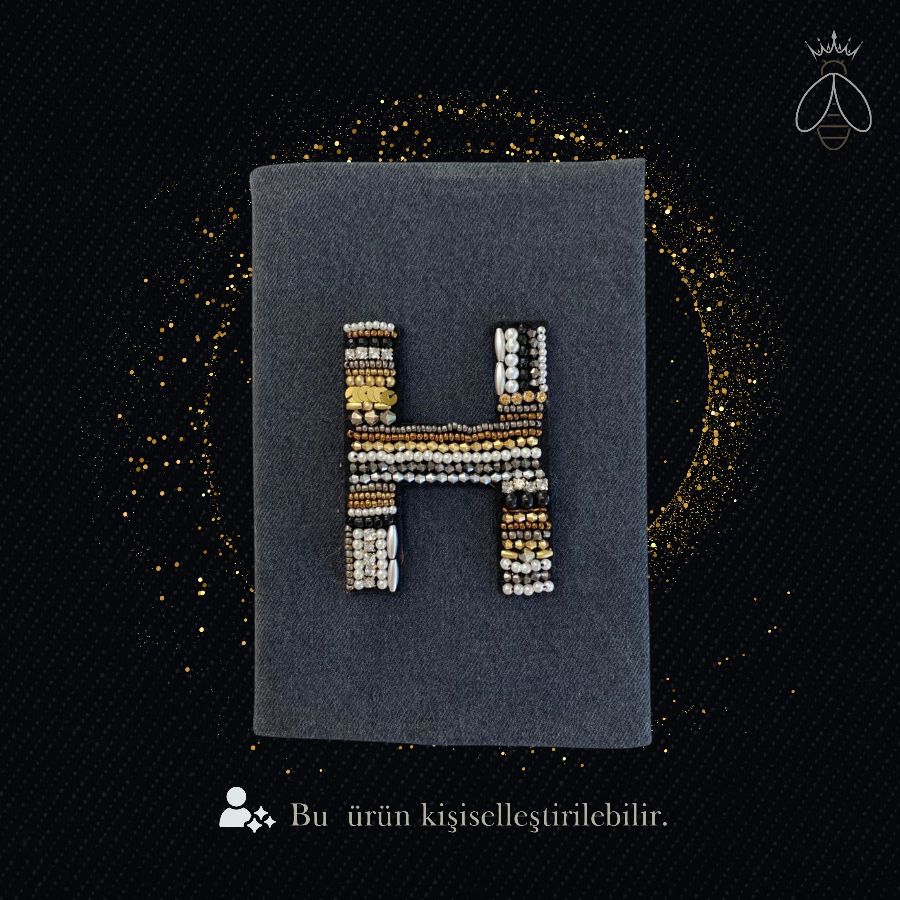 H Harfli Dark Denim Kişisel Defter (15*21cm)